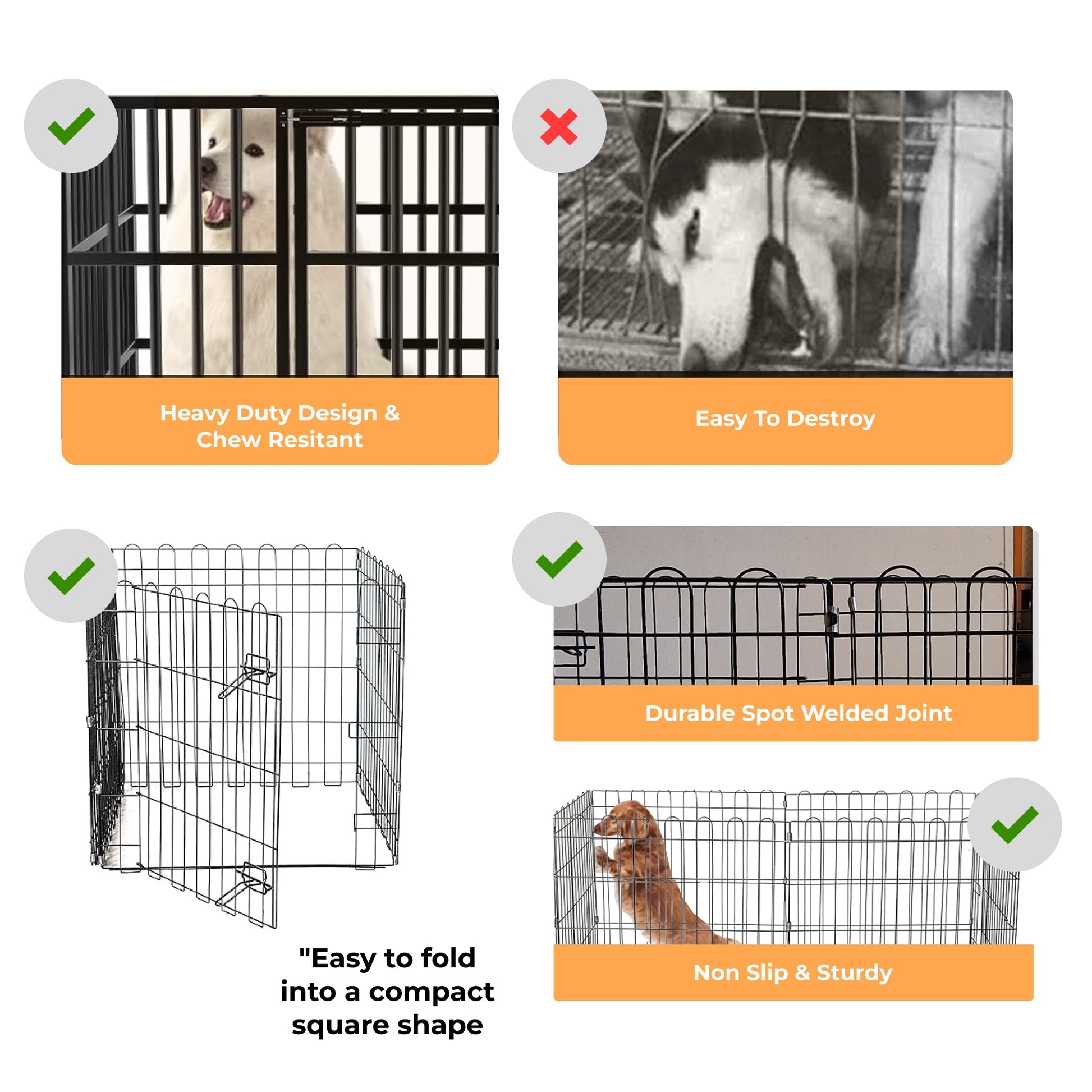 Foldable & Portable 6 Panels Dog PlayPen for Small Dogs - PETSAPIENS