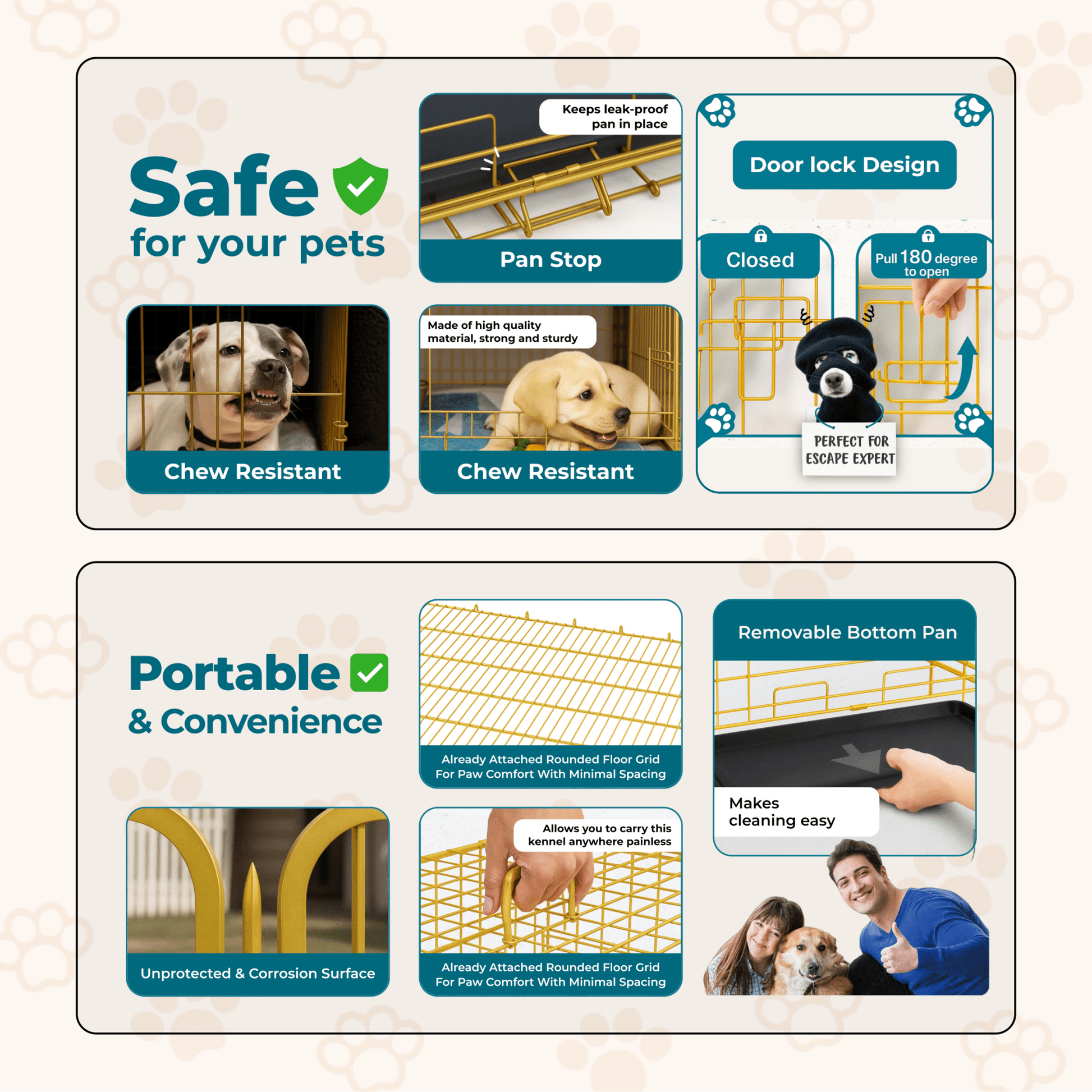 Foldable & Portable Cage - PETSAPIENS