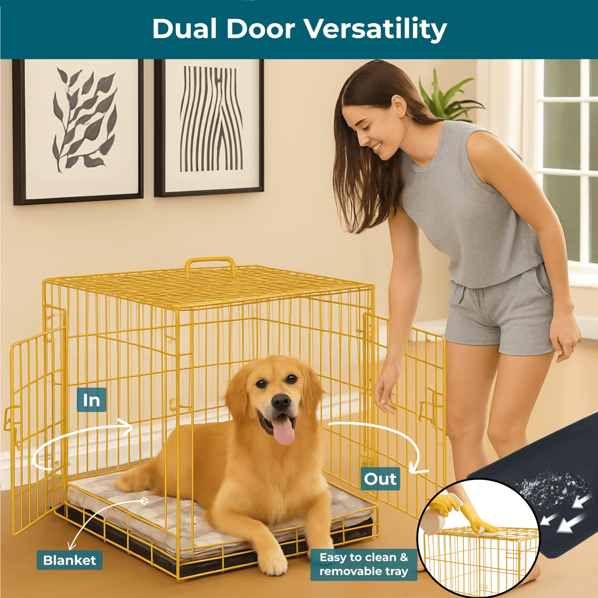 Foldable & Portable Cage - PETSAPIENS