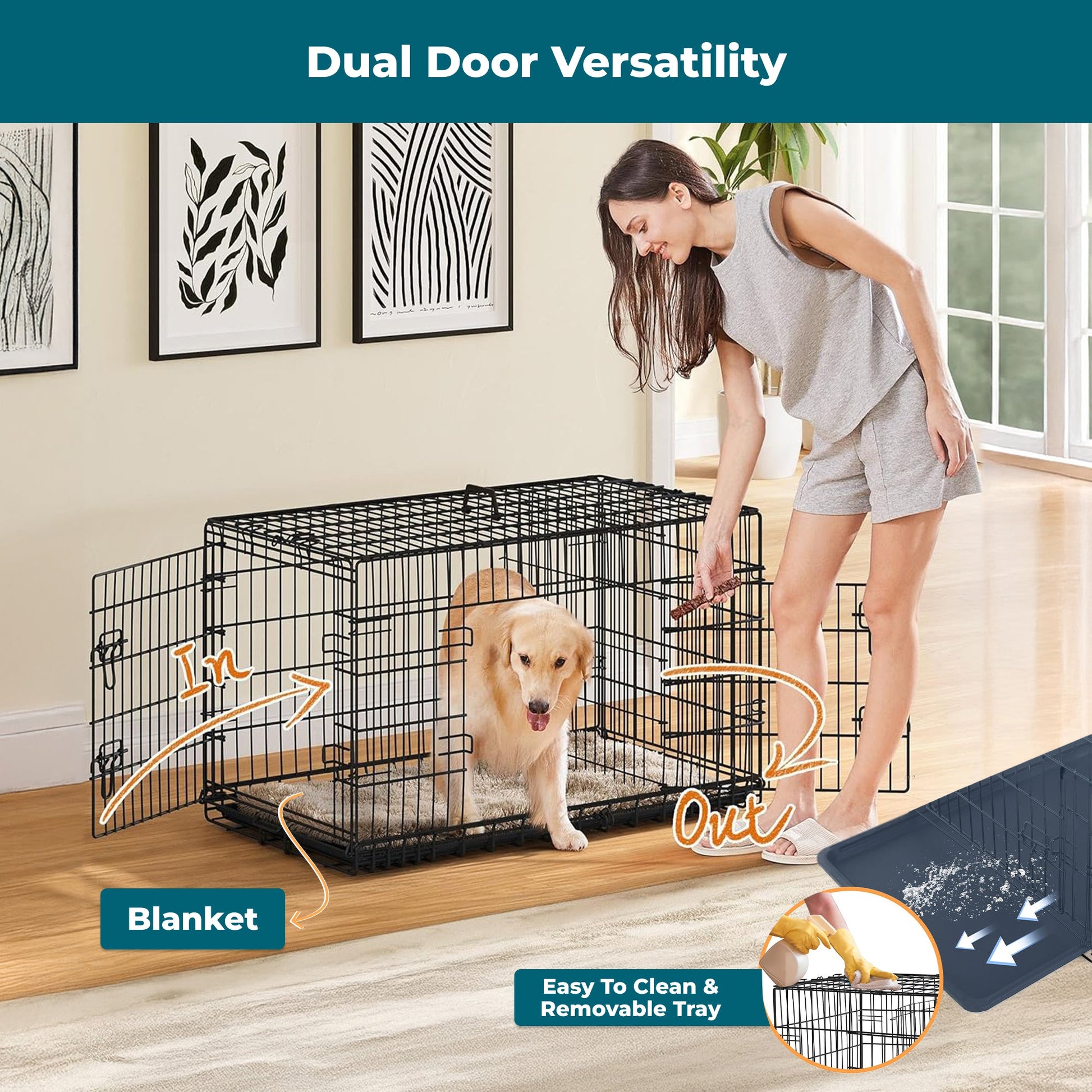 Foldable & Portable Cage - PETSAPIENS