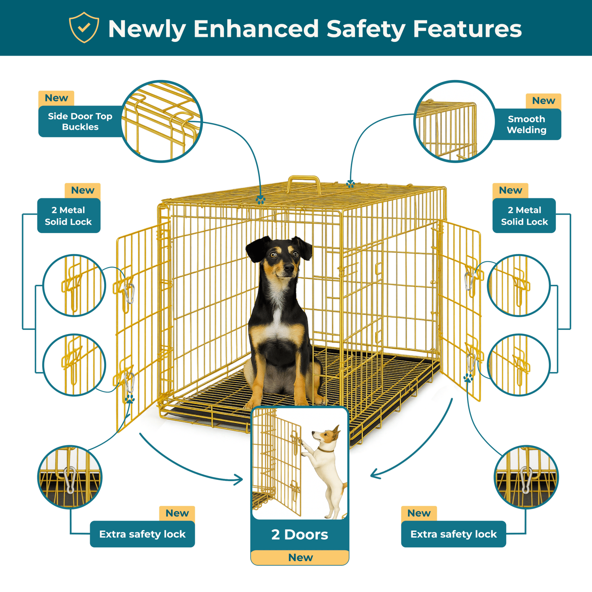 Foldable & Portable Cage - PETSAPIENS