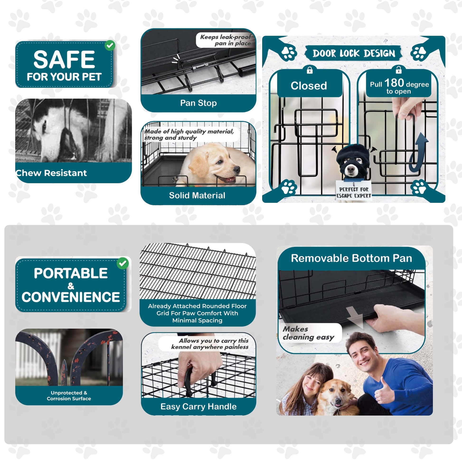 Foldable & Portable Cage - PETSAPIENS
