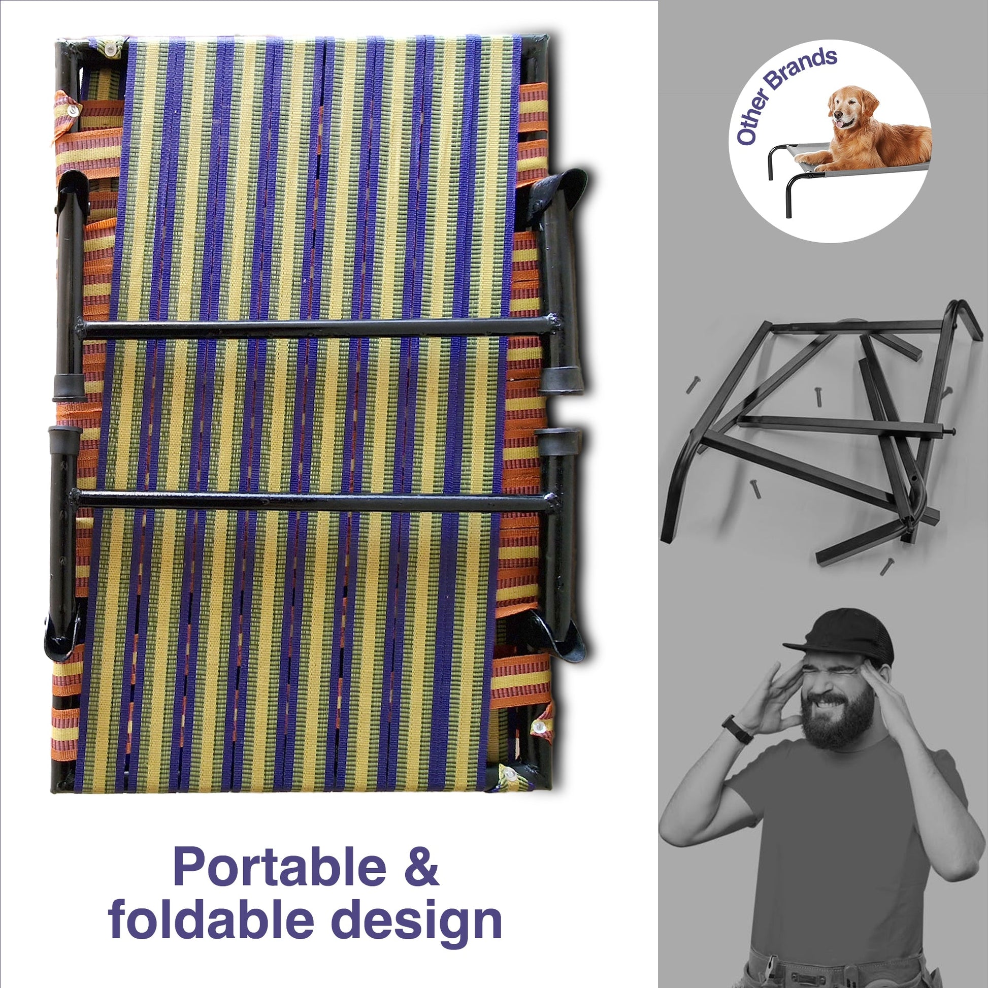 Folding Elevated Dog Bed for All Breeds - PETSAPIENS