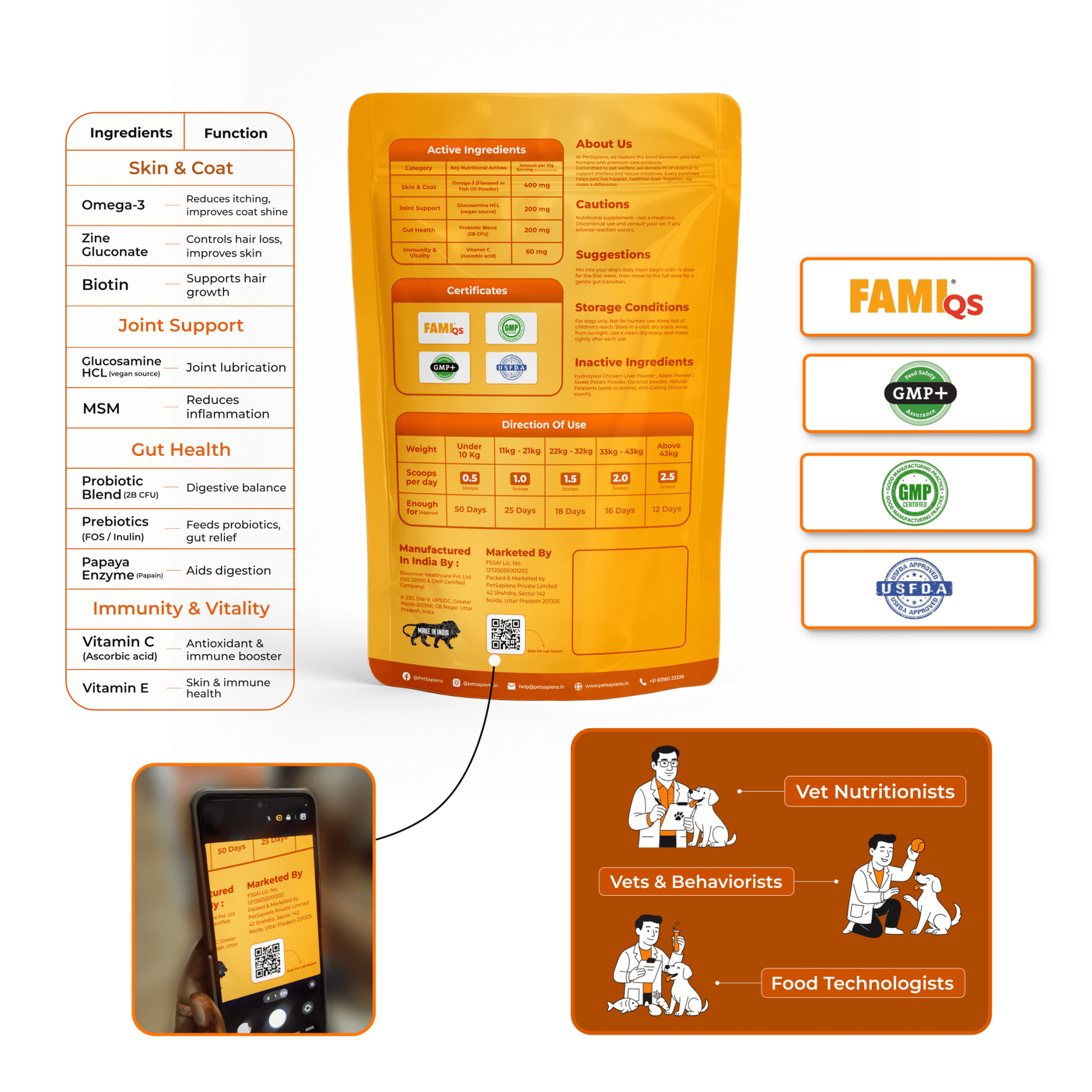 Pet Supplement for Daily Nutrition Topper & Multivitamin - PETSAPIENS