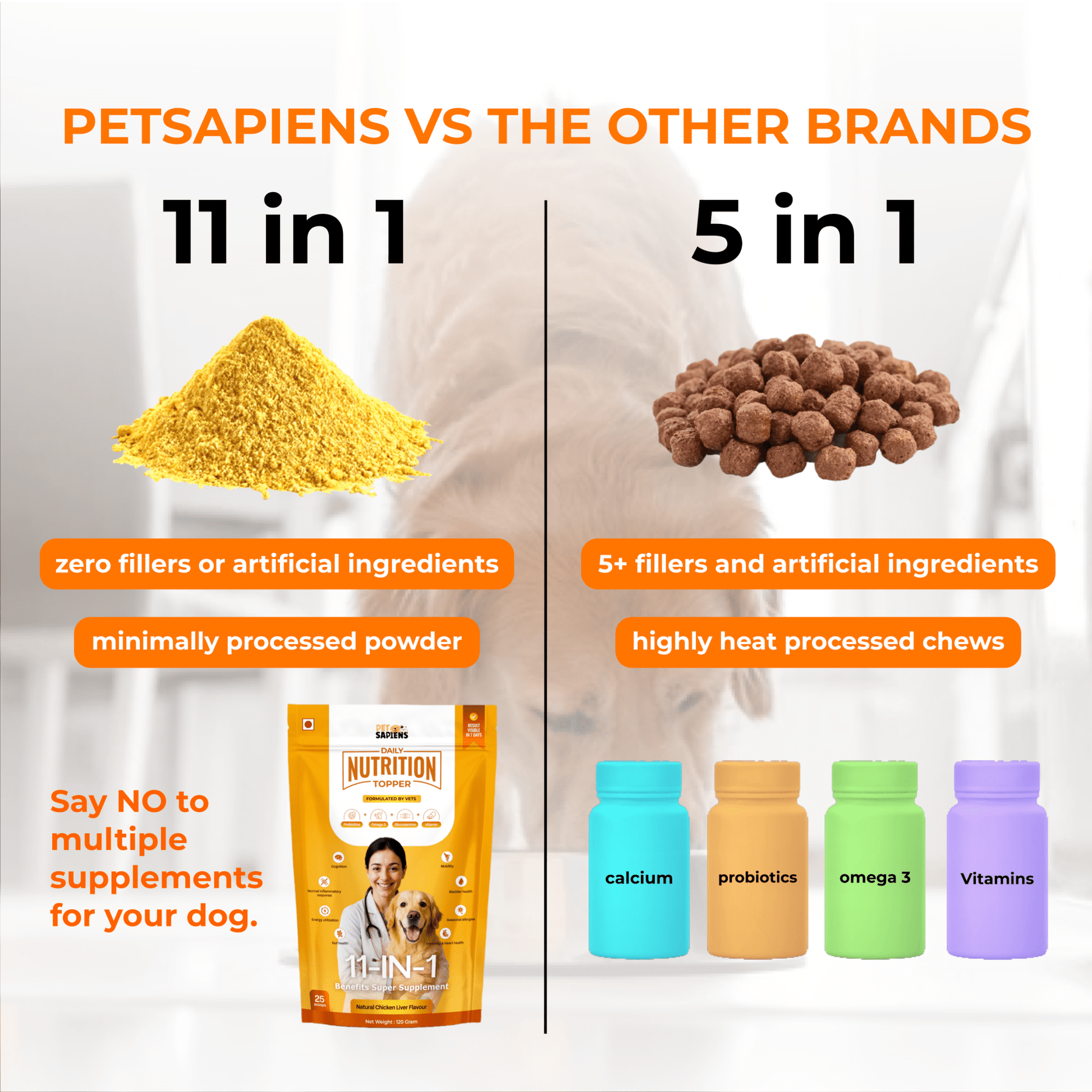 Pet Supplement for Daily Nutrition Topper & Multivitamin - PETSAPIENS