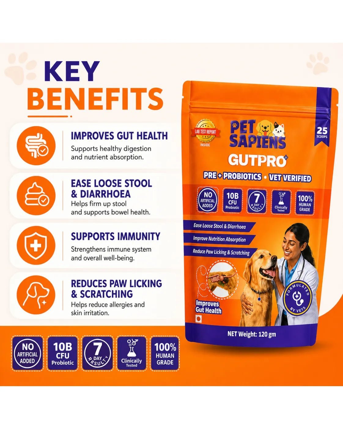 Pre + Probiotics Formula for Dog - PETSAPIENS