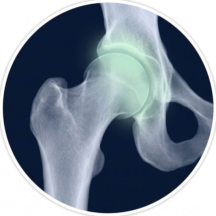 Hip joint X-ray with inflammation settling