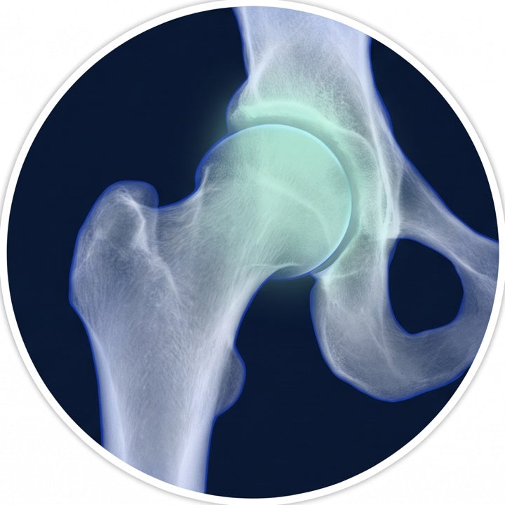 Healthy, calm hip joint X-ray
